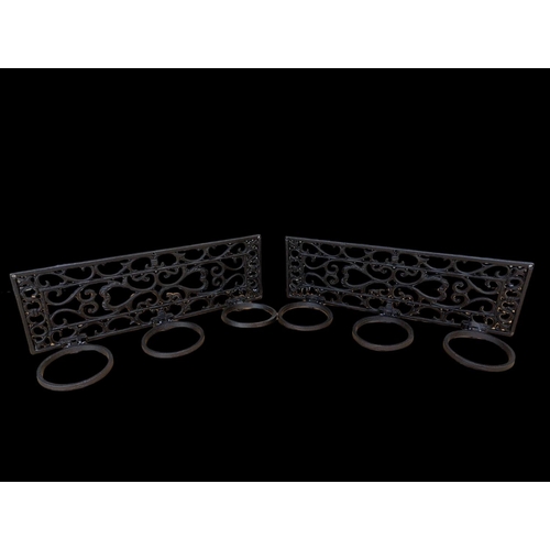 239 - Pair of cast iron wall hanging plant holders, 50.5cm