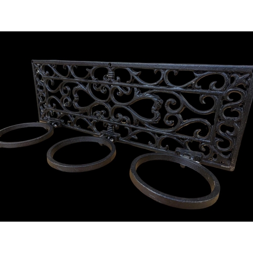 239 - Pair of cast iron wall hanging plant holders, 50.5cm