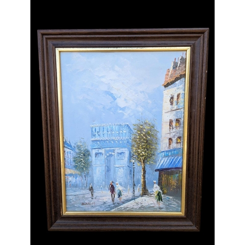 246 - Caroline Burnett oil painting with 1 other, Burnett painting measures 31x40.5cm, frame measures 38.5... 