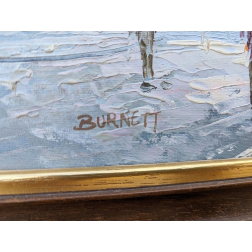 246 - Caroline Burnett oil painting with 1 other, Burnett painting measures 31x40.5cm, frame measures 38.5... 