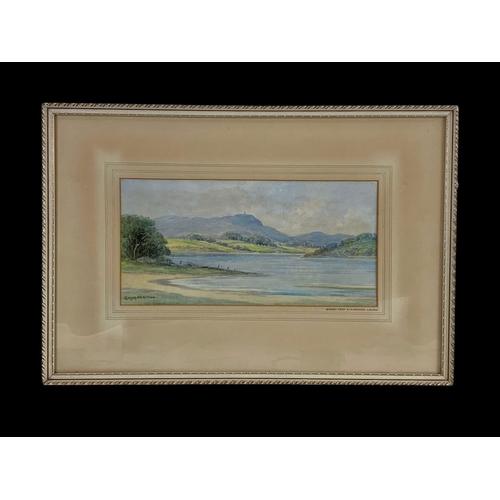 250 - A watercolour painting by G. W. Morrison. Scrabo from Strangford Lough. Painting measures 30 x 15cm.... 