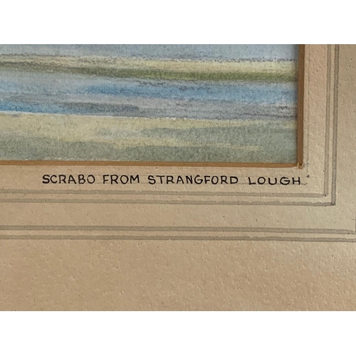 250 - A watercolour painting by G. W. Morrison. Scrabo from Strangford Lough. Painting measures 30 x 15cm.... 