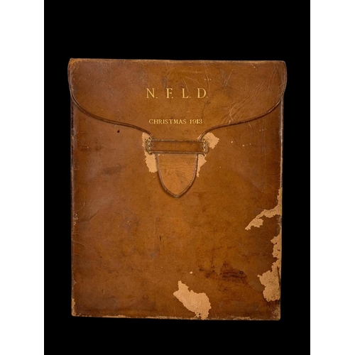 253 - Early 20th century “The Autocar” Road Maps in a leather case. N. F. L. D. Christmas 1913. 21 x 25cm.