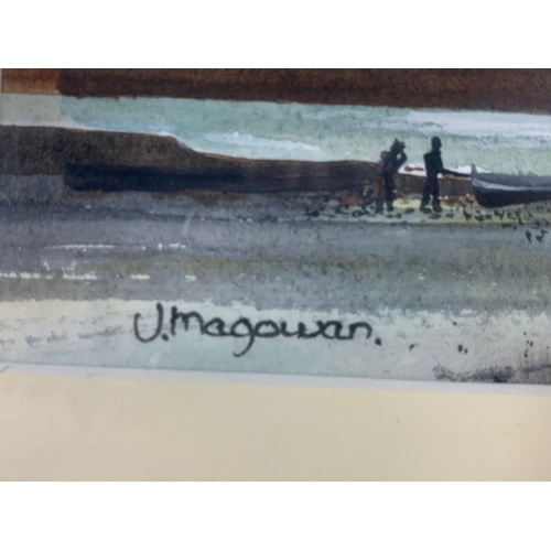 277 - A watercolour painting by V. Magowan. 37.5 x 32cm including frame.