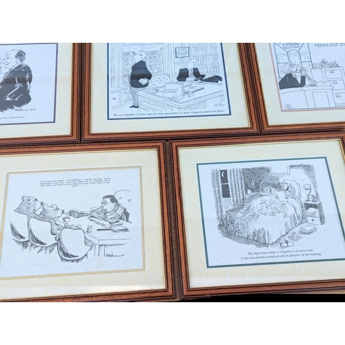 284 - Quantity of 8 framed cartoon prints, 35x30