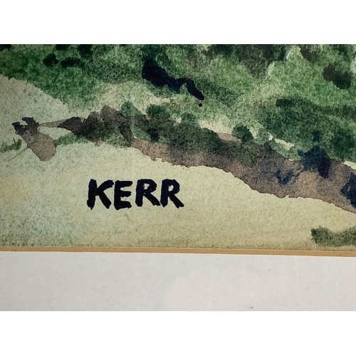 305 - A watercolour painting by Kerr. Painting measures 53 x 38cm. Frame 67 x 52cm