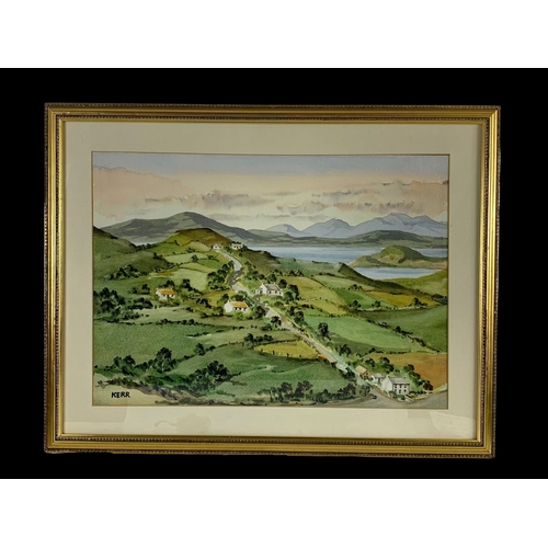 305 - A watercolour painting by Kerr. Painting measures 53 x 38cm. Frame 67 x 52cm