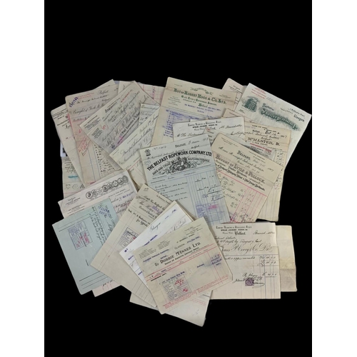 307 - A large collection of early 20th century Northern Irish/Belfast and other British company receipts a... 