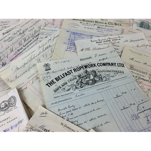 307 - A large collection of early 20th century Northern Irish/Belfast and other British company receipts a... 