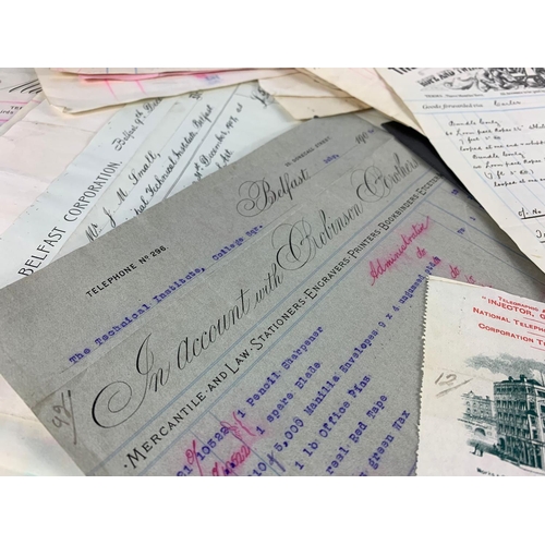 307 - A large collection of early 20th century Northern Irish/Belfast and other British company receipts a... 