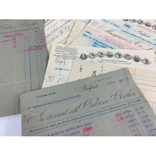 307 - A large collection of early 20th century Northern Irish/Belfast and other British company receipts a... 