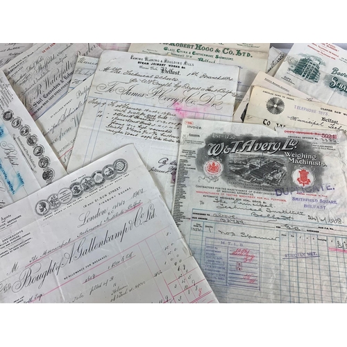 307 - A large collection of early 20th century Northern Irish/Belfast and other British company receipts a... 