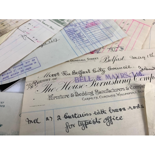 307 - A large collection of early 20th century Northern Irish/Belfast and other British company receipts a... 