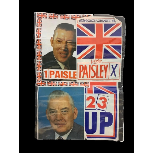 315 - A collection of vintage DUP, Ian Paisley political posters.