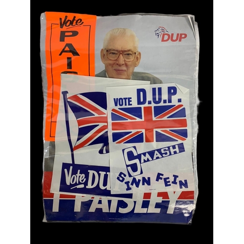 315 - A collection of vintage DUP, Ian Paisley political posters.