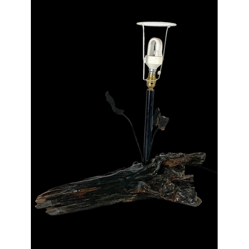 316 - An Irish bog oak based lamp. 60 x 59.5cm.