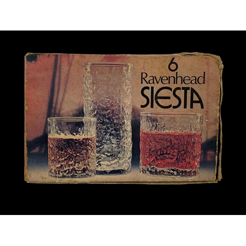 586 - A set of 6 vintage Ravenhead Siesta 5oz whisky glasses in box.