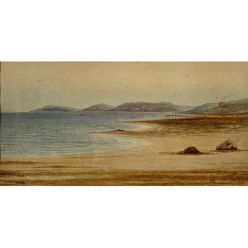 216 - A watercolour painting by J. White “Early Morning” Ballyholme Bay, Co Down. Dated 1889. Painting mea... 