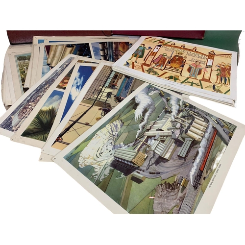 352 - Large quantity of vintage MacMillan & Co LTD historical and geography educational posters. Circa 194... 