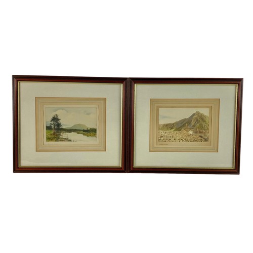 341b - 2 vintage framed postcards of Irish scenes, oil painting  and a Maurice Wilks print. 36cm