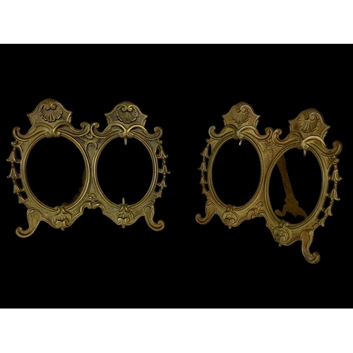 334 - 3 matching ornate brass photo frames. 23 x 19.5cm.