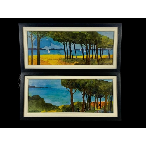 363 - A pair of prints. 57.5 x 27cm.