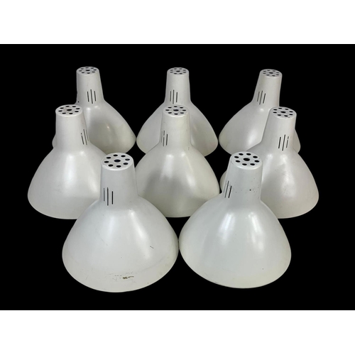 379 - A set of 8 vintage style enamel light shades. 20.5 x 20cm.