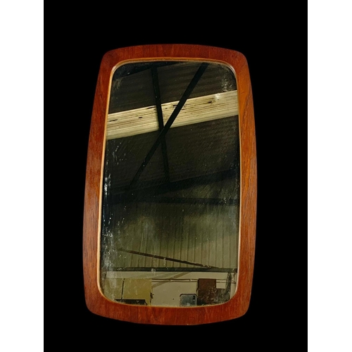 985 - A Danish teak framed mirror. Mid century. Circa 1960’s. 41 x 68cm.