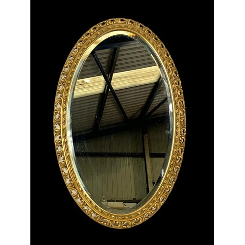 738 - A vintage ornate gilt framed mirror.  39c62cm