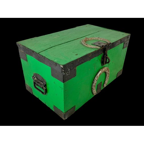 742 - A Victorian painted storage box.  50.5x30x26.5cm