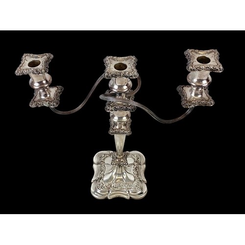 503b - A large early 20th century Barker-Ellis silver plated candelabra 34x35cm, and a Walker & Hall silver... 