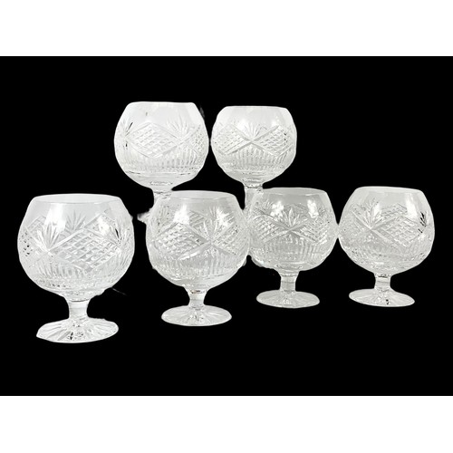 503c - A set of 6 Tyrone Crystal brandy glasses.  12cm