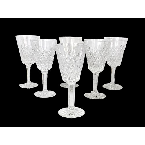 503d - A set of 6 Tyrone Crystal wine glasses.  16.5cm