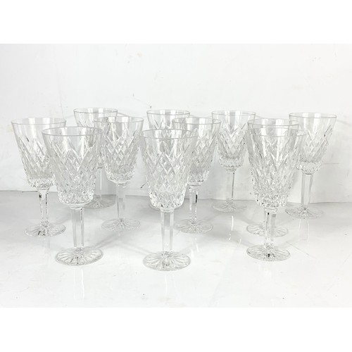 503E - A set of 11 Tyrone Crystal wine glasses.  18.5cm