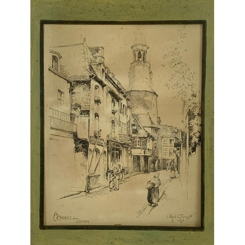 306a - An etching by Alfred. G. Wright. 41 x 49cm.