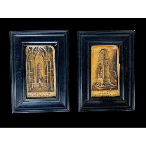 98b - A collection of early 20th century plaster plaques of famous people and buildings etc. Largest plaqu... 
