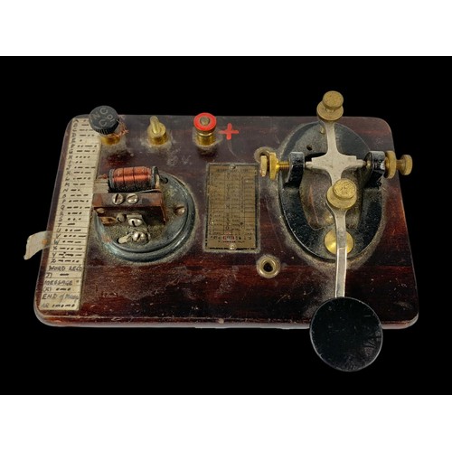 306g - An early 20th century Morse Code Telegraph Key. 17.5cm