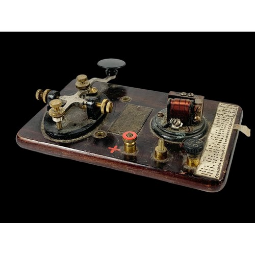 306g - An early 20th century Morse Code Telegraph Key. 17.5cm