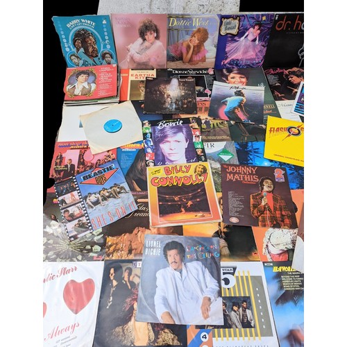 758 - Quantity of records including Elvis, Neil Diamond, David Bowie, Abba, Barry White, Queen, Beastie Bo... 