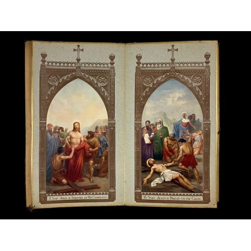 311d - A 19th century “The Stations of the Cross” by The Catholic Picture Company of Ireland 33 x 56cm.