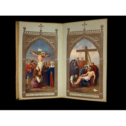 311d - A 19th century “The Stations of the Cross” by The Catholic Picture Company of Ireland 33 x 56cm.