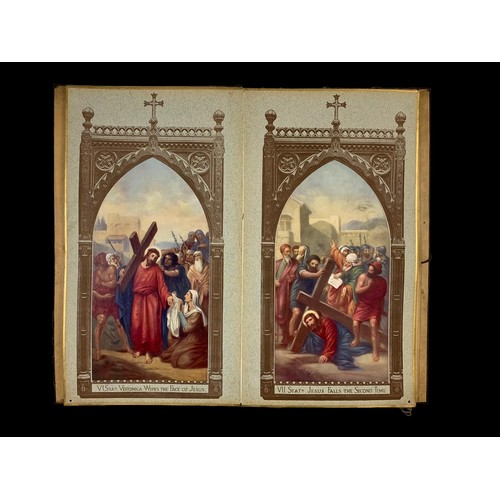 311d - A 19th century “The Stations of the Cross” by The Catholic Picture Company of Ireland 33 x 56cm.