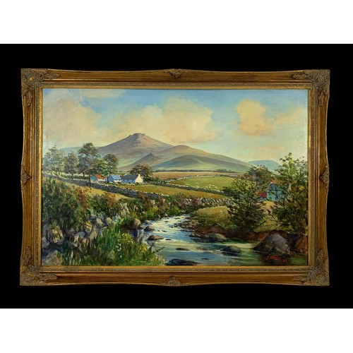 327d - An oil painting by J. Matthews. Painting measures 76.5 x 51cm.