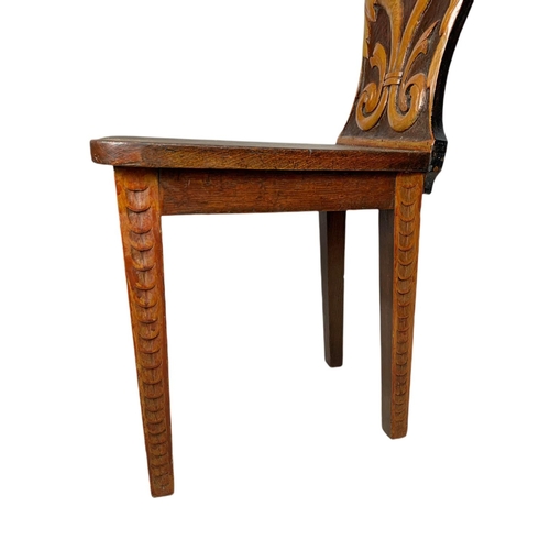 1171 - Victorian carved back hall chair.