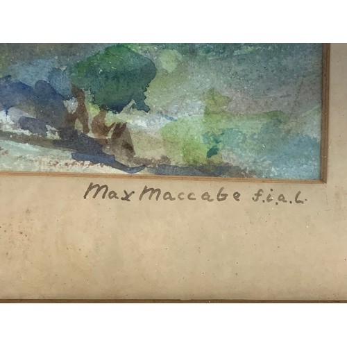 327f - A watercolour painting by Max McCabe. F.I.A.L. Painting measures 44 x 33cm. Frame measures 49.5 x 38... 