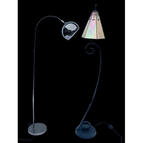 1181 - A Tiffany style standard lamp and other. 159cm