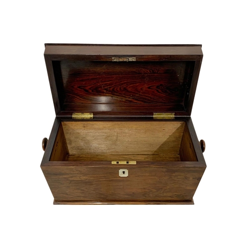 285 - A Victorian rosewood box with sarcophagus top. 37 x 17 x 20cm.