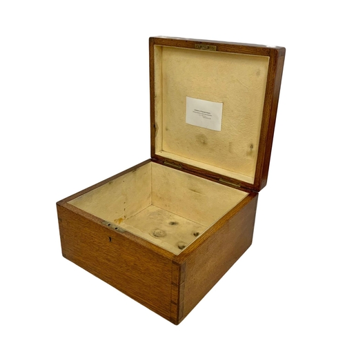 286 - A late Victorian oak silver box by Robert & William Sorley of Glasgow. 29.5 x 28.5 x 16.5cm.