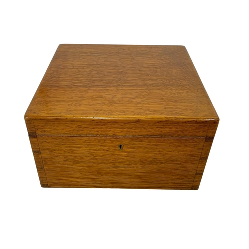 286 - A late Victorian oak silver box by Robert & William Sorley of Glasgow. 29.5 x 28.5 x 16.5cm.