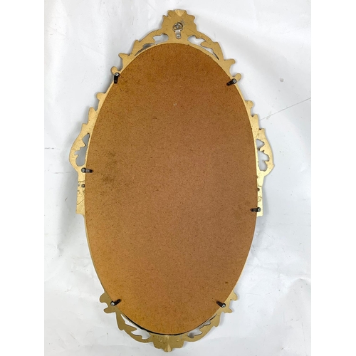 100 - Vintage metal gilt framed mirror, 56cm